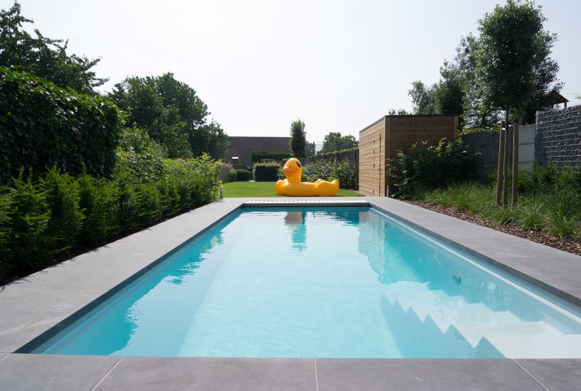 Resort-Style Pool with Duck Float