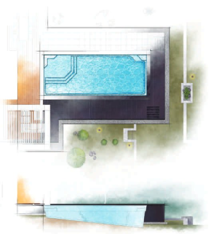 The Vogue Pool Design Overhead Blueprint
