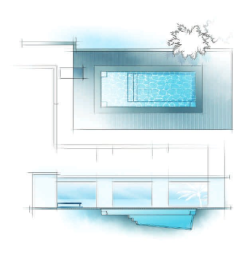 The OVATION pool blueprint with labeled features
